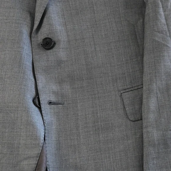 Lanvin 42R Gray Glenn Check 100% Wool 15 Faubourg Italy Blazer Jacket Sport Coat